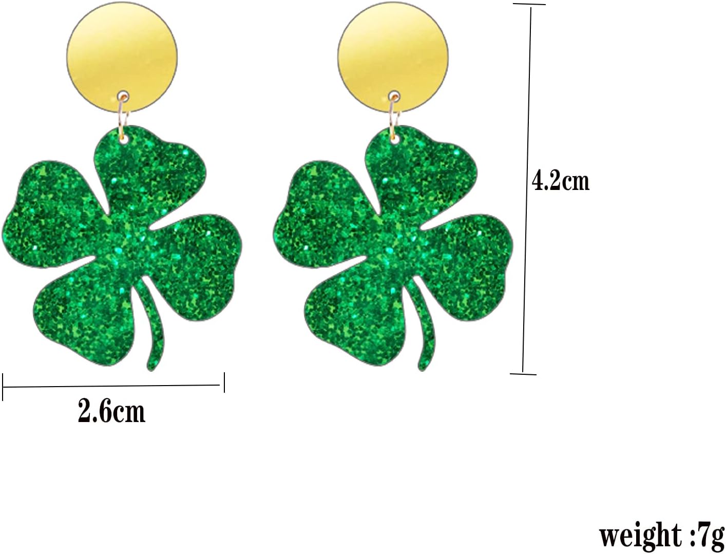 St. Patrick's Day Earrings for Women,Irish Shamrock Acrylic Dangle Earrings, Green Hat Clover Horseshoe Drop Earrings for Irish Festival