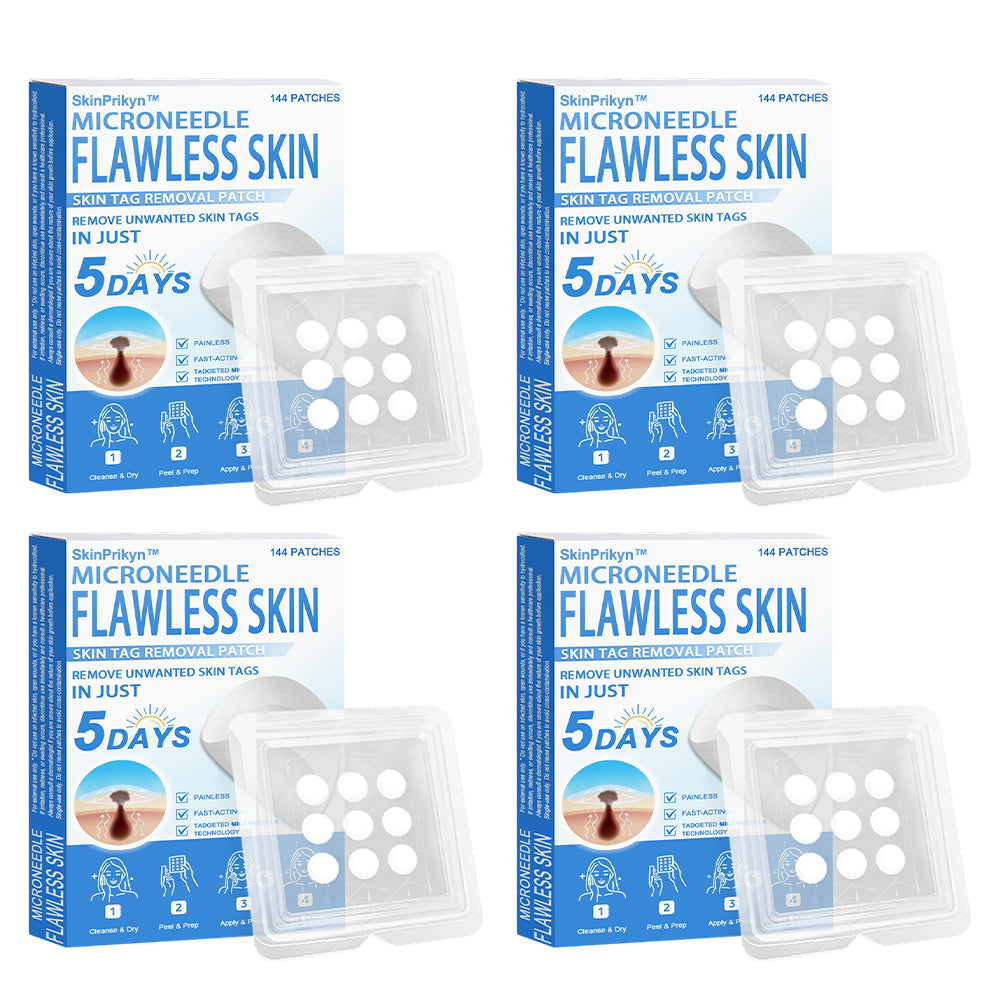 ð SkinPrikyn⢠2-in-1 Microneedle & Hydrocolloid Patch | Raised Moles,Acne, Flat Warts & Skin Tags Remover | Improves Wrinkles, Scars & Blemishes | Invisible Pimple Patches for Face & Body | 144 Count