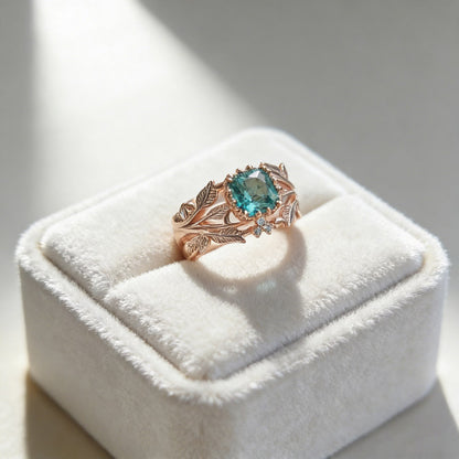 Retro rose flower ring