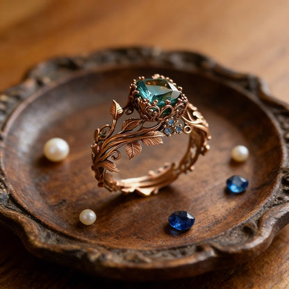 Retro rose flower ring