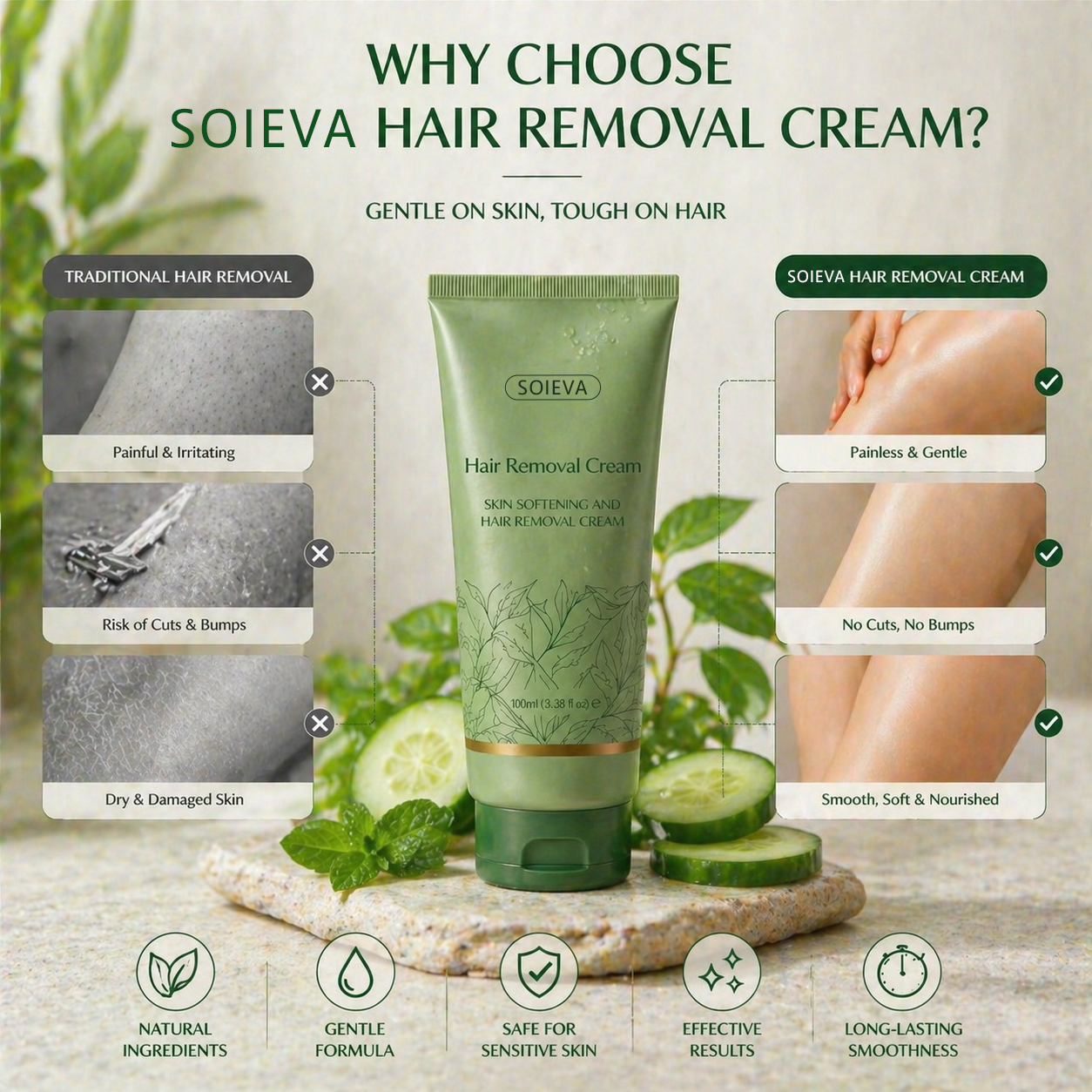 Soieva™ Hair Removal Cream for All Women & Men